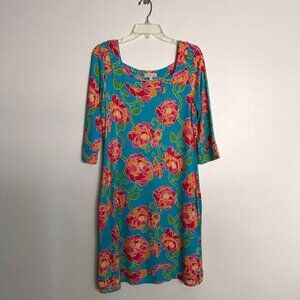 Tory Burch Women's 3/4 Sleeve Floral Dress Size XS